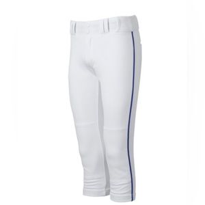 Women Softball Pants  (MED) White with Navy Pinstripe